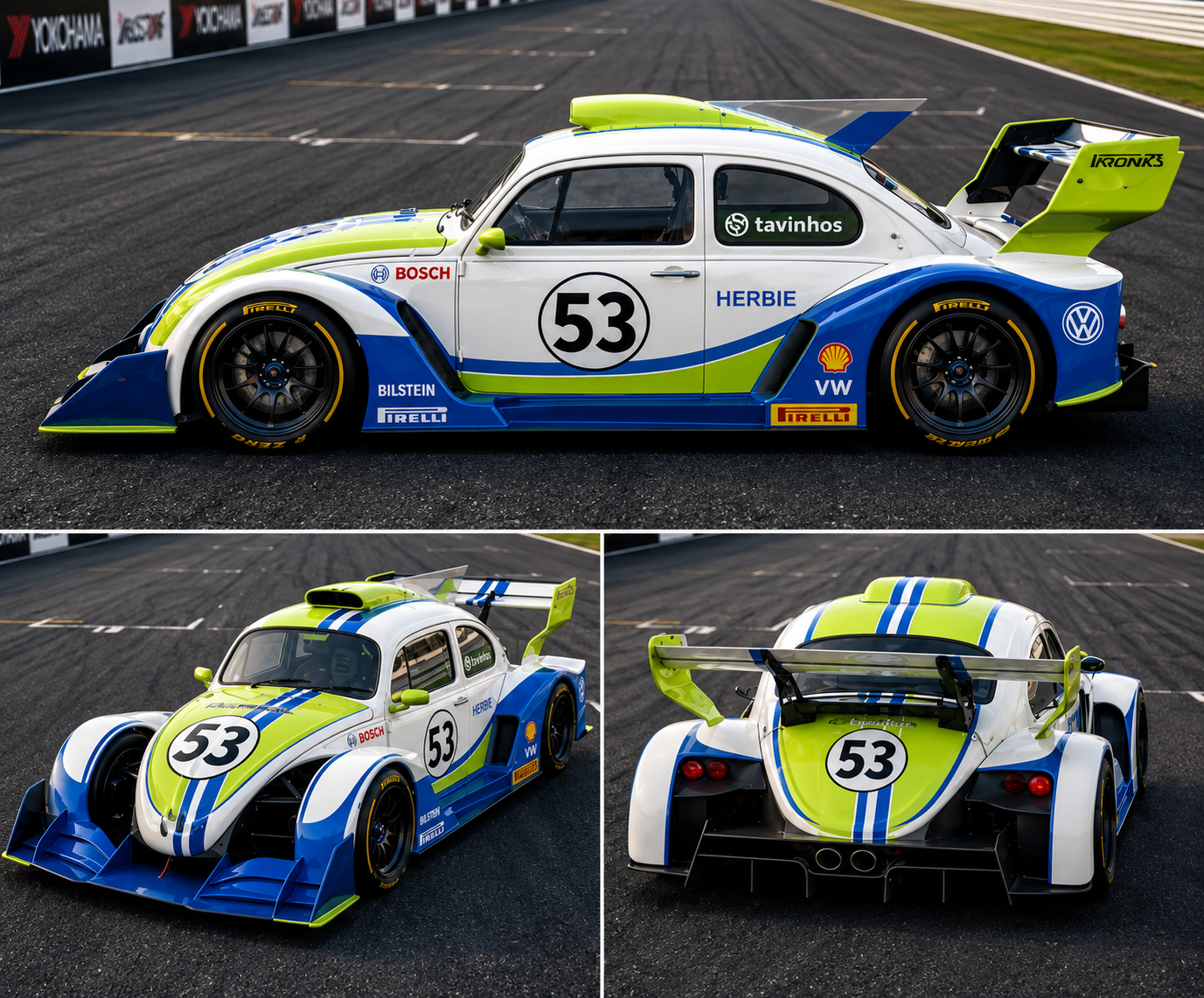Fusca GT Ironks Racing - Branco/Azul/Verde
